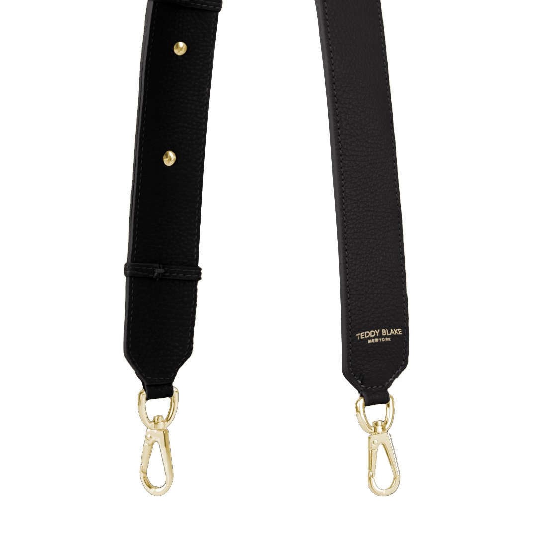 Cinturino largo in pelle stampata - Nero